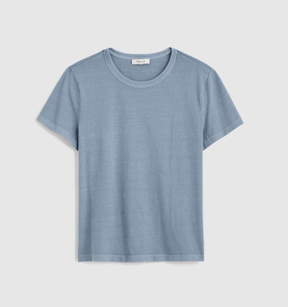 Madewell | NWT Perfect Crewneck Tee Overcast Blue Short Sleeve | Sz XXS